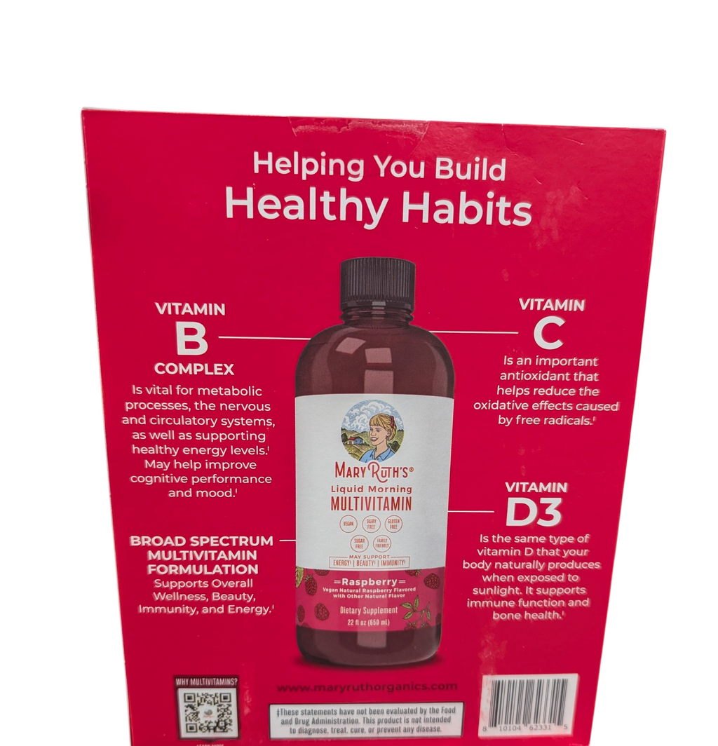 MaryRuth's Liquid Morning Multivitamin, Raspberry, 22 fl. oz., 2 pk.